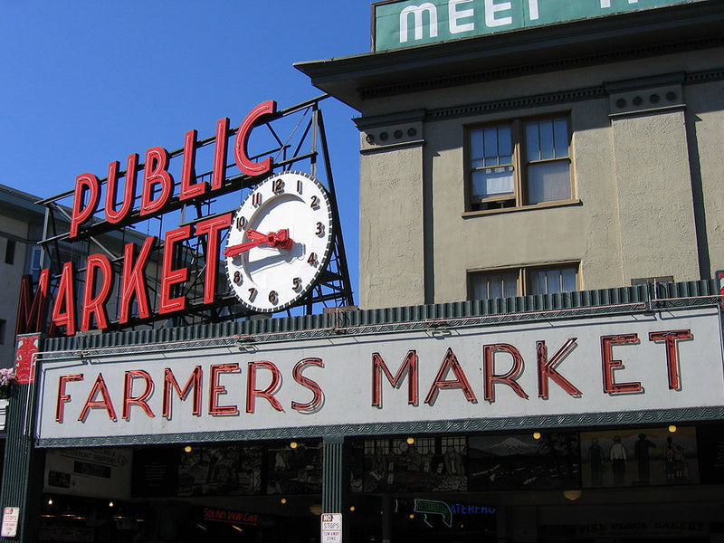 Public Market sign promoting a farmers market — a perfect opportunity to sell homemade goods.